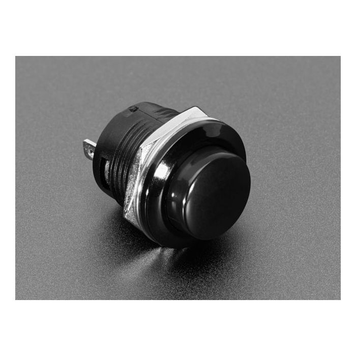 16mm Panel Mount Momentary Pushbutton -  Black