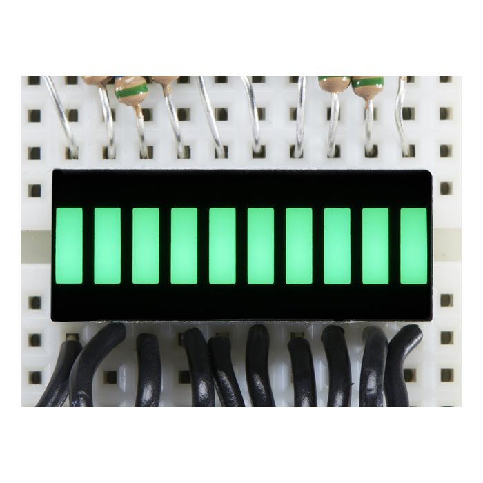 10 Segment Light Bar Graph LED Display - Pure Green