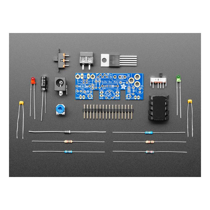 Adjustable breadboard power supply kit