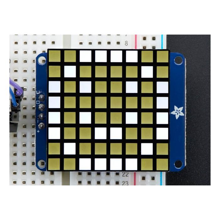 Small 1.2" 8x8 Ultra Bright Square White LED Matrix + Backpack