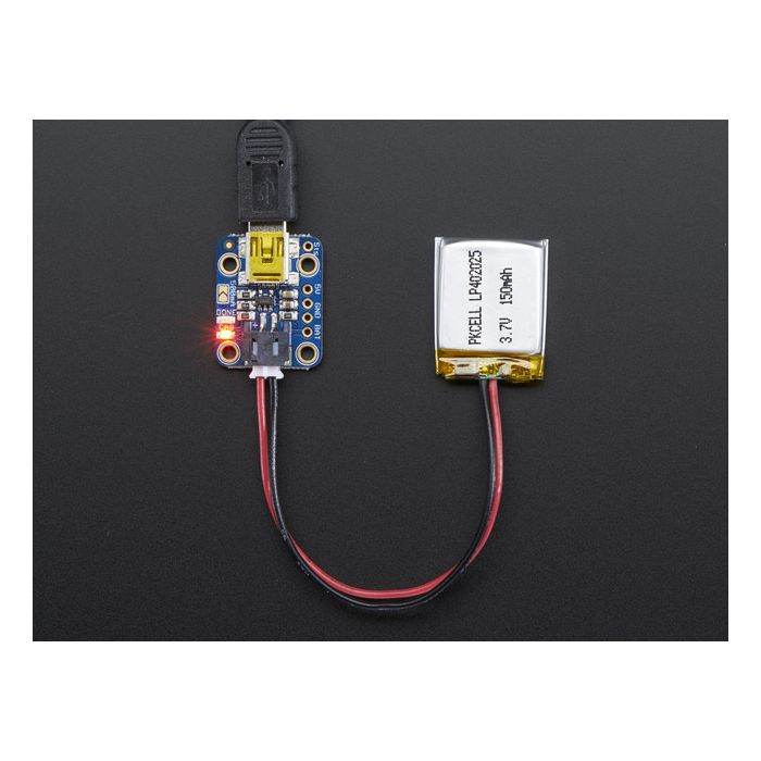 Adafruit Mini Lipo w/Mini-B USB Jack - USB LiIon/LiPoly charger
