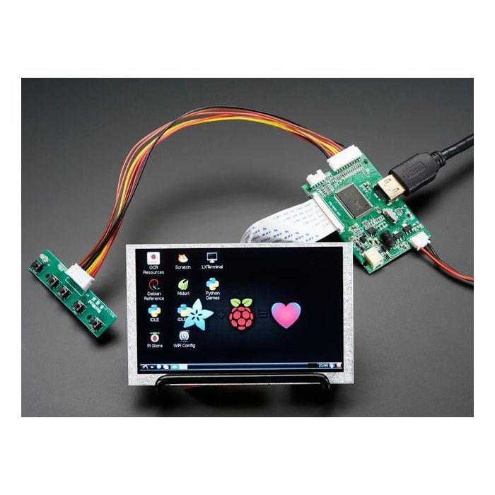 HDMI 4 Pi: 5" Display (no Touch) w/Mini Driver - 800x480 HDMI