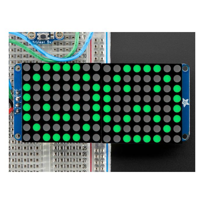 16x8 1.2" LED Matrix + Backpack - Ultra Bright Round Green LEDs