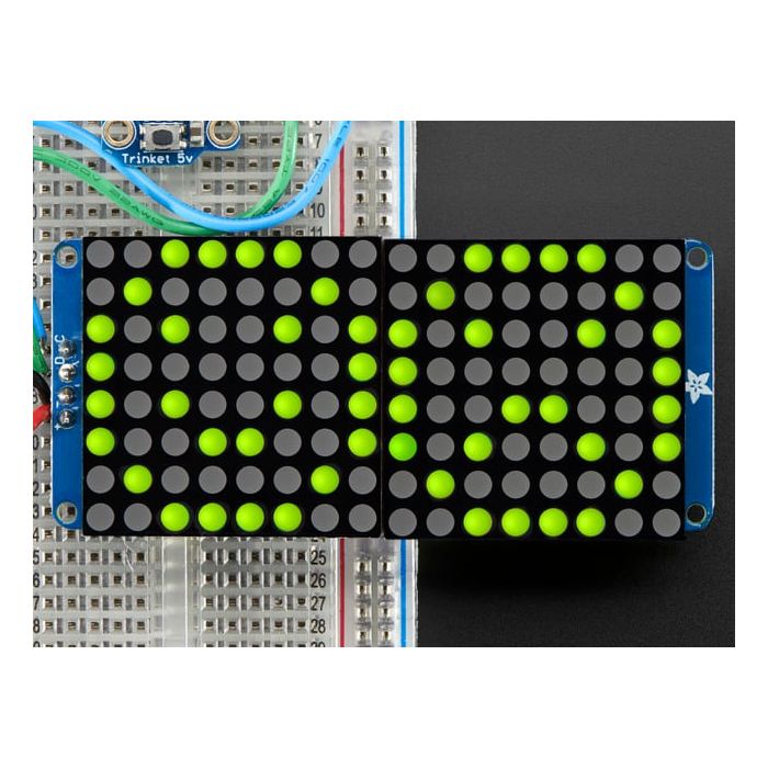 16x8 1.2" LED Matrix+Backpack UltraBright Round YellowGreen LEDs