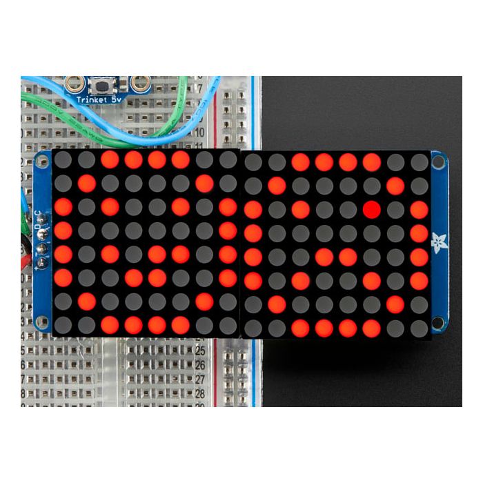 16x8 1.2" LED Matrix + Backpack - Ultra Bright Round Red LEDs