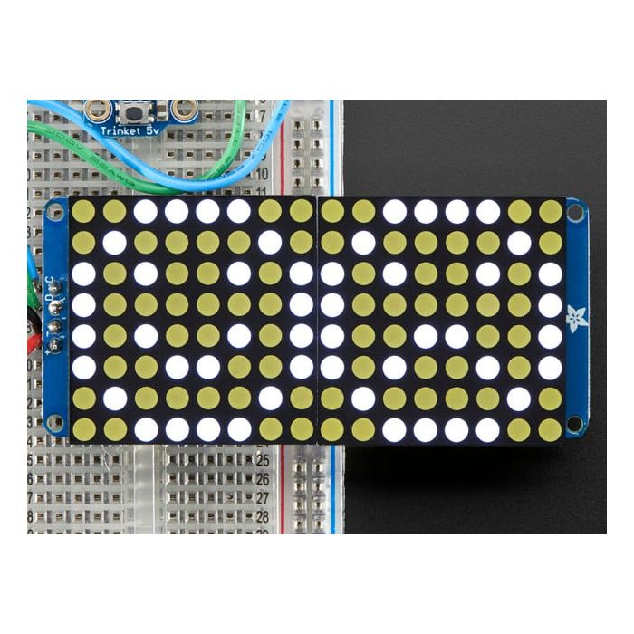 16x8 1.2" LED Matrix + Backpack - Ultra Bright Round White LEDs