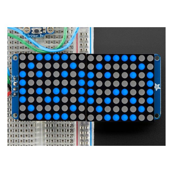16x8 1.2" LED Matrix + Backpack - Ultra Bright Round Blue LEDs