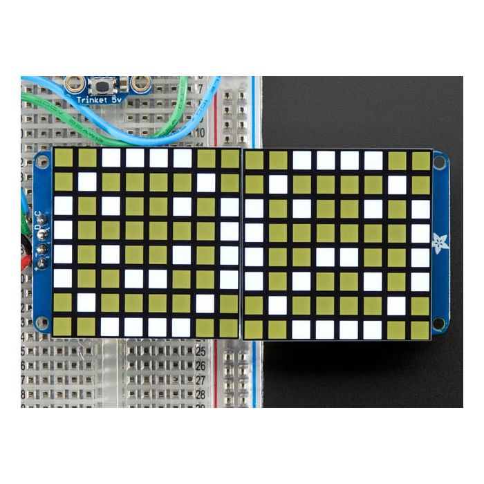 16x8 1.2" LED Matrix + Backpack - Ultra Bright Square White LEDs