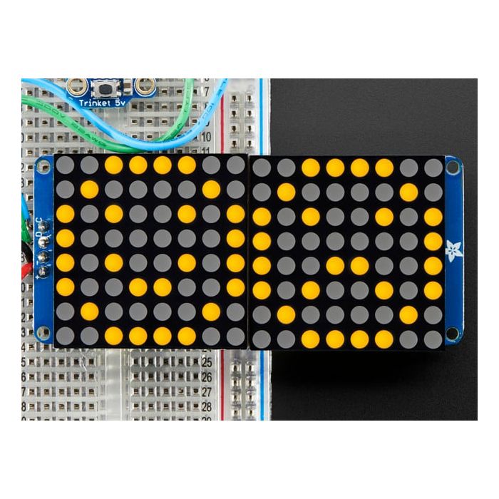 16x8 1.2" LED Matrix + Backpack-Ultra Bright Round Orange LEDs