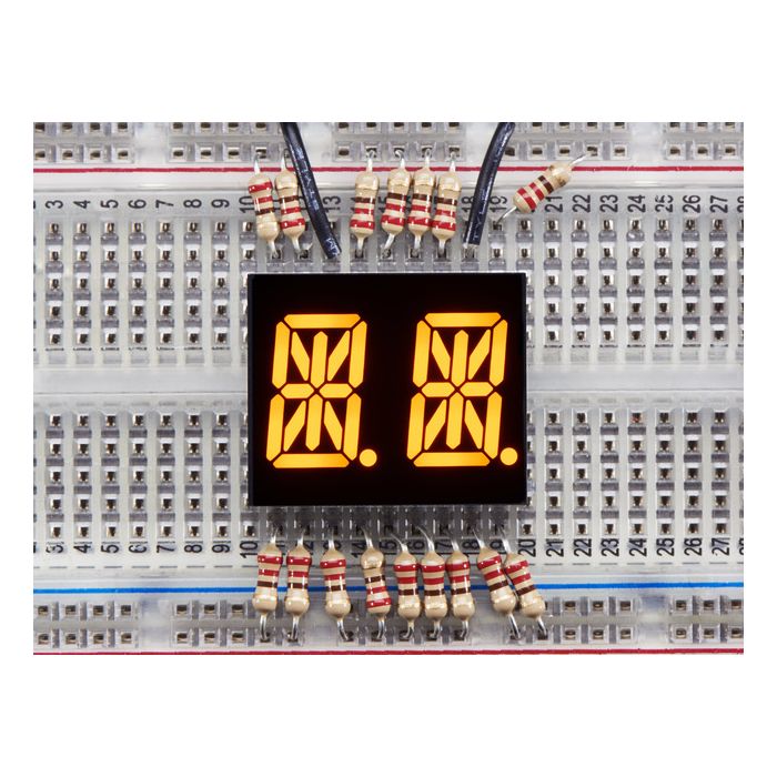 Dual Alphanumeric Display -Yellow 0.54" Digit Height - Pack of 2