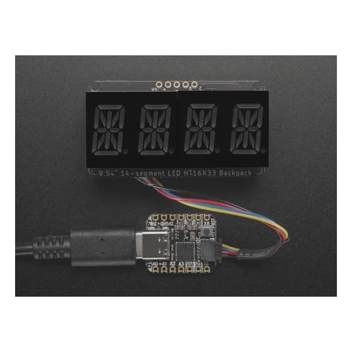 Quad Alphanumeric Display - Yellow 0.54" Digits w/ I2C Backpack