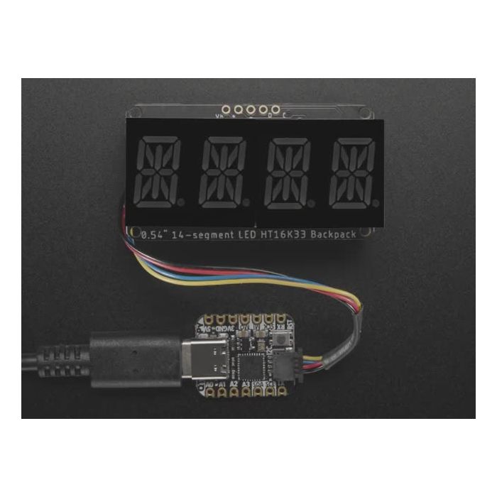 Quad Alphanumeric Display - Pure Green 0.54" Digits w/ Backpack