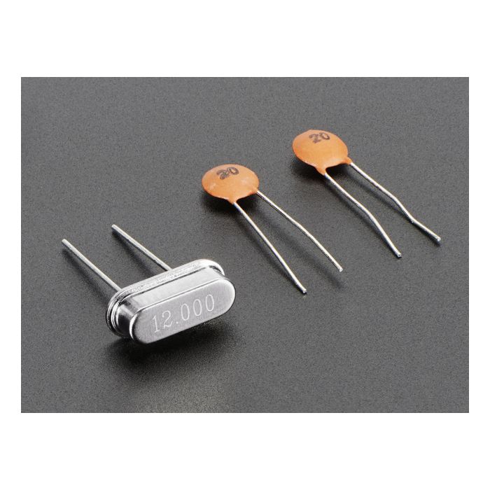 12 MHz Crystal + 20pF capacitors