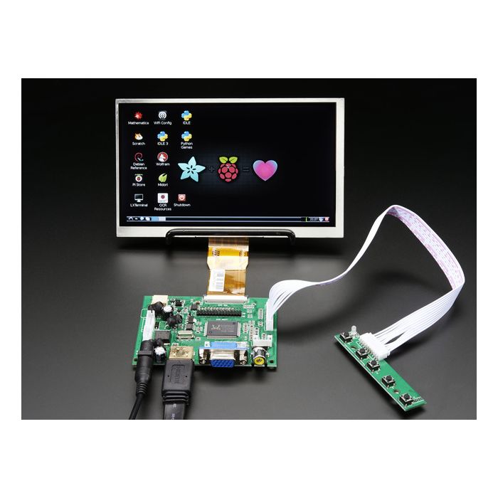 HDMI 4 Pi: 7" Display no Touchscreen 1024x600- HDMI/VGA/NTSC/PAL