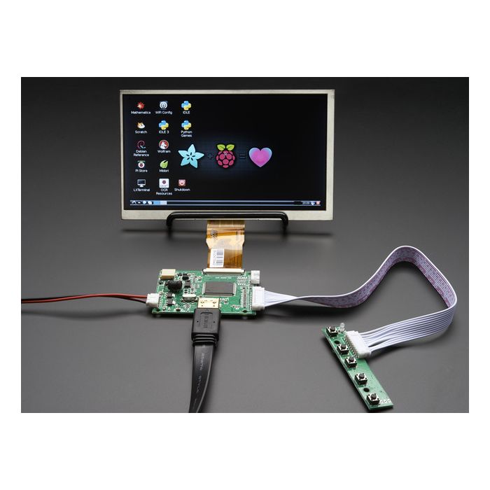 HDMI 4 Pi: 7" Display no Touchscreen 1024x600 w/ Mini Driver