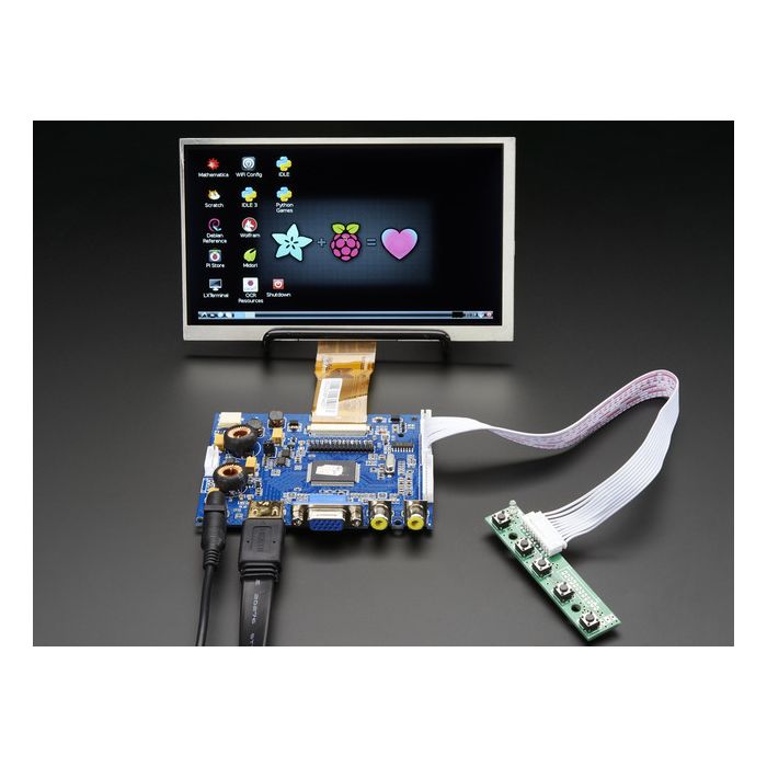 HDMI 4 Pi: 7" Display & Audio 1024x600 - HDMI/VGA/NTSC/PAL