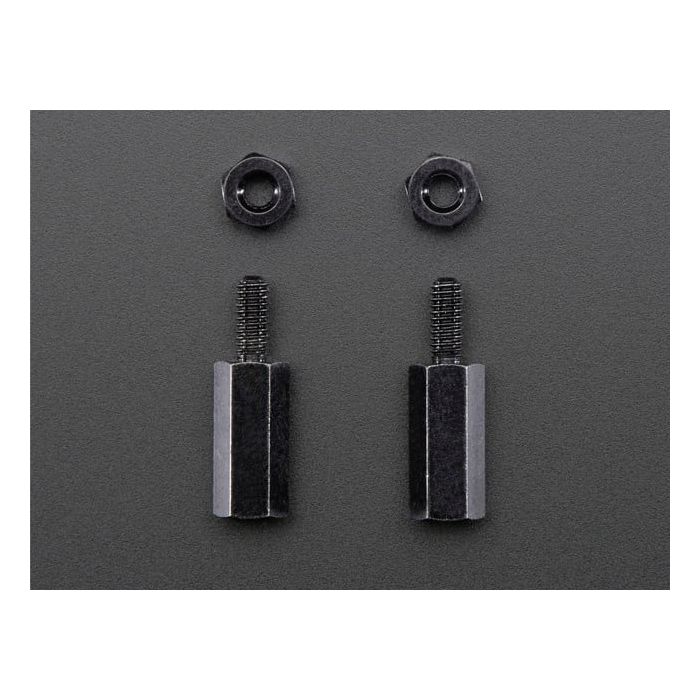 Brass M2.5 Standoffs for Pi HATs - Black Plated - Pack of 2