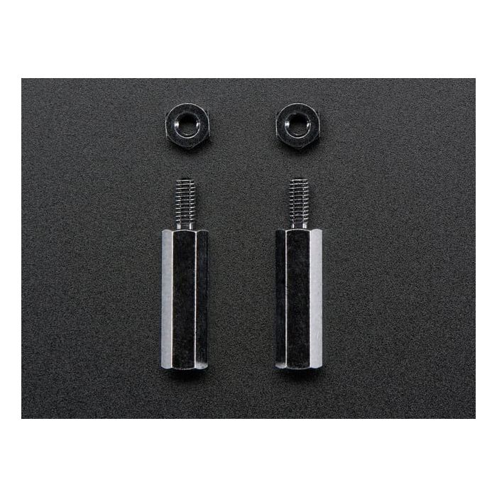 Brass M2.5 Standoffs 16mm tall - Black Plated - Pack of 2