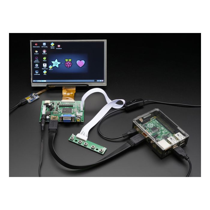 HDMI 4 Pi: 7" Display w/Touchscreen 1024x600- HDMI/VGA/NTSC/PAL