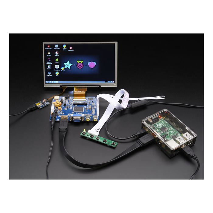 HDMI 4 Pi: 7" Display & Audio 1024x600 w/Touchscreen