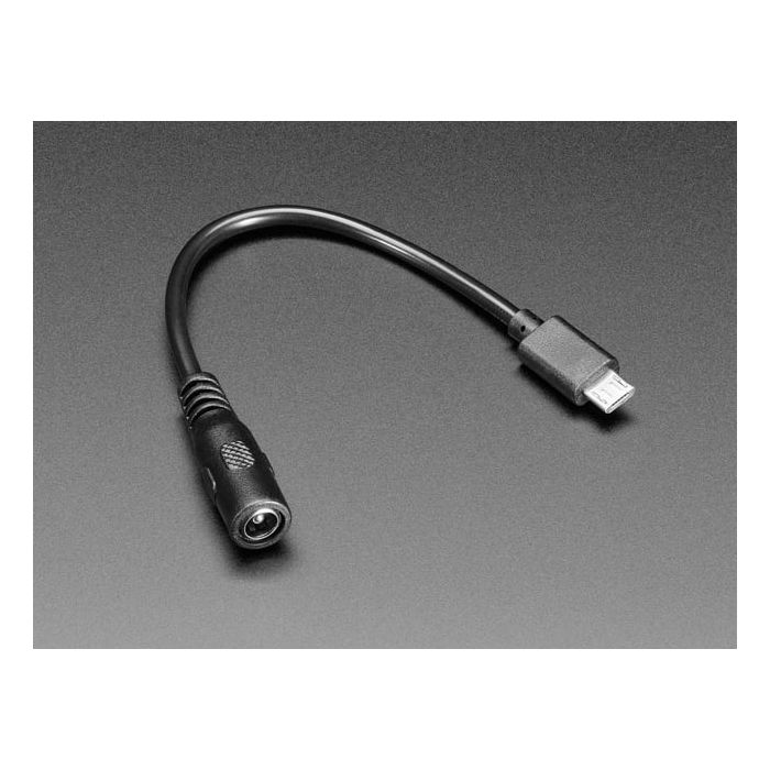 MicroUSB Plug to 5.5/2.1mm DC Barrel Jack Adapter