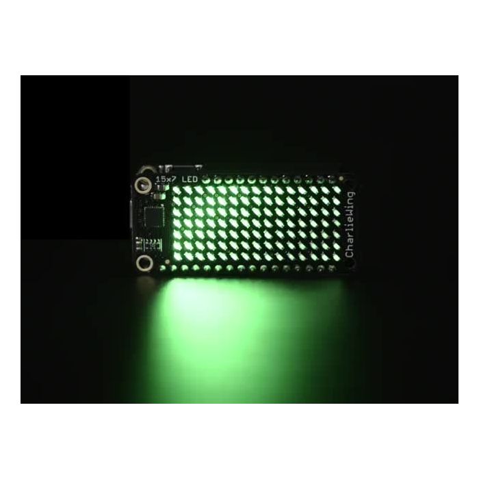 Adafruit 15x7 CharliePlex LED Matrix Display FeatherWing - Green