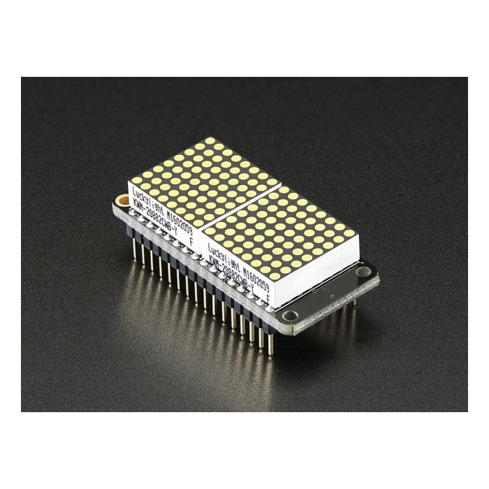 Adafruit 0.8" 8x16 LED Matrix FeatherWing Display Kit - White