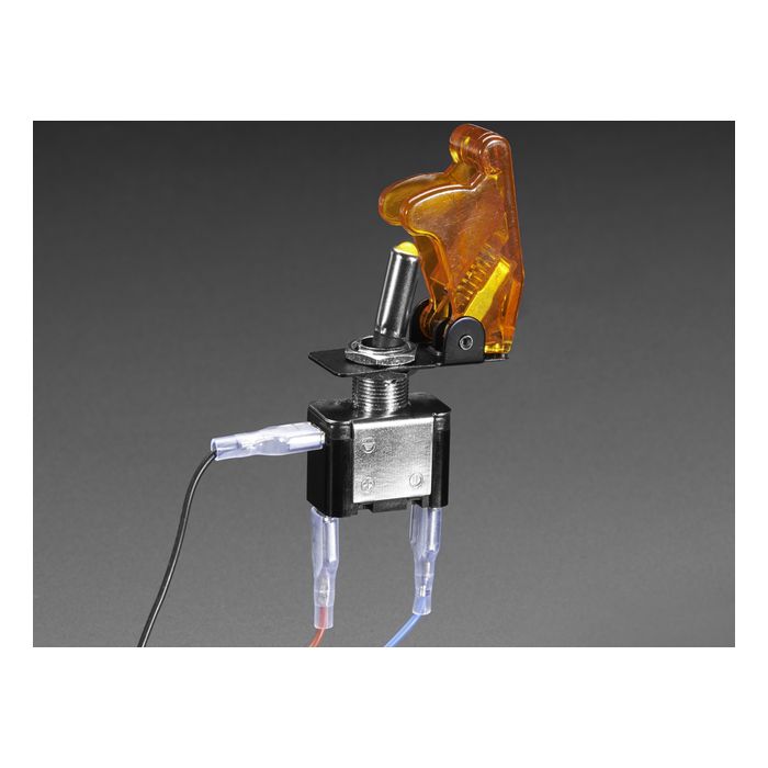 Illuminated Toggle Switch with Cover - Yellow