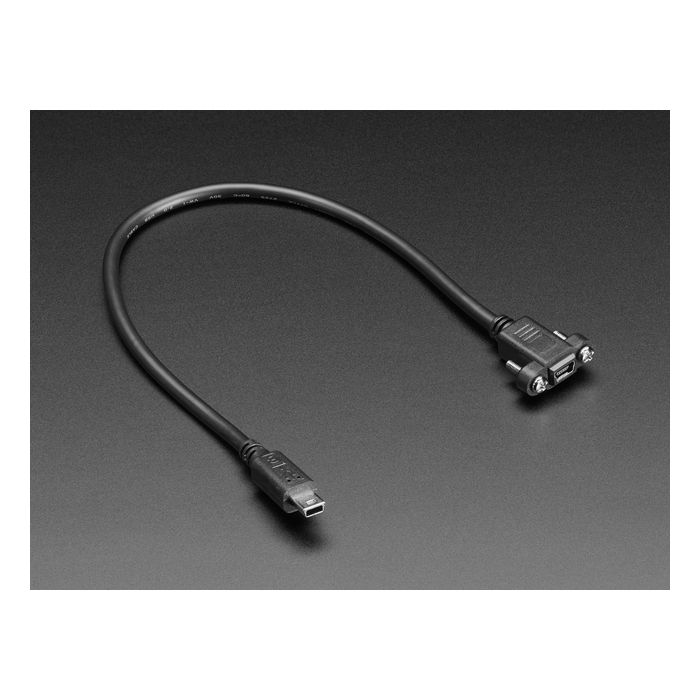 Panel Mount Extension USB Cable - Mini B Male to Mini B Female