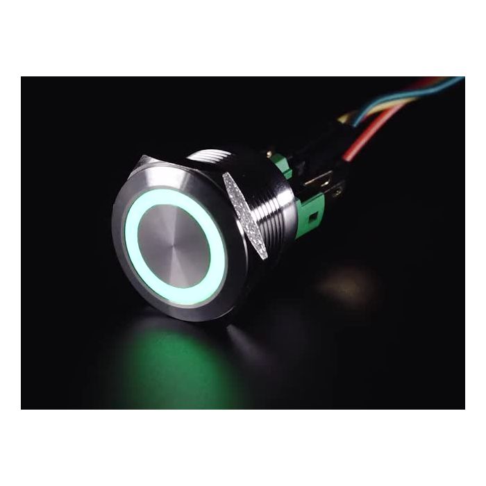 Rugged Metal Pushbutton - 22mm 6V RGB Momentary