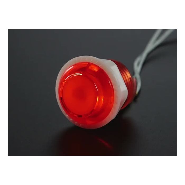 Mini LED Arcade Button - 24mm Translucent Red