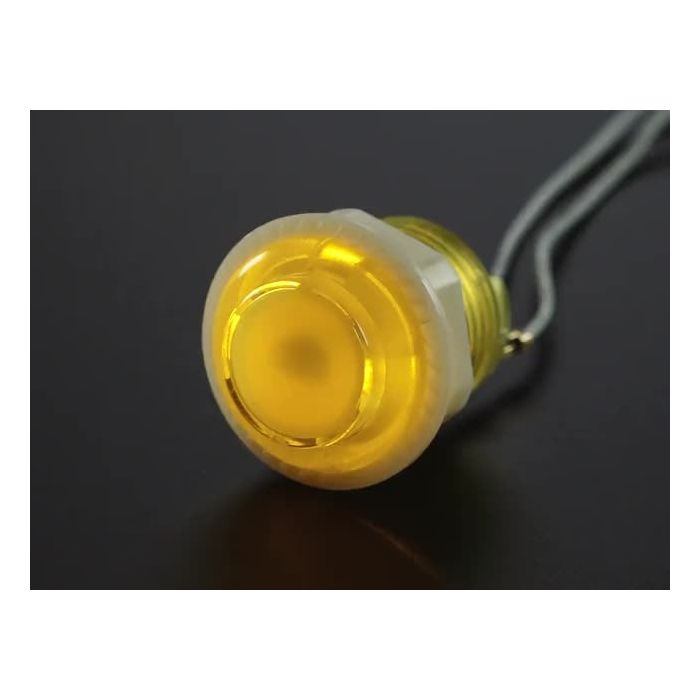 Mini LED Arcade Button - 24mm Translucent Yellow