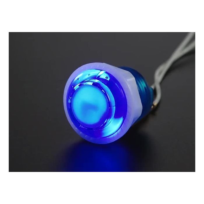 Mini LED Arcade Button - 24mm Translucent Blue