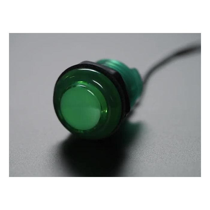Arcade Button with LED - 30mm Translucent Green