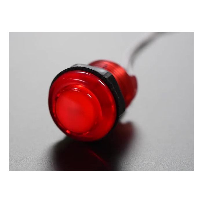 Arcade Button with LED - 30mm Translucent Red