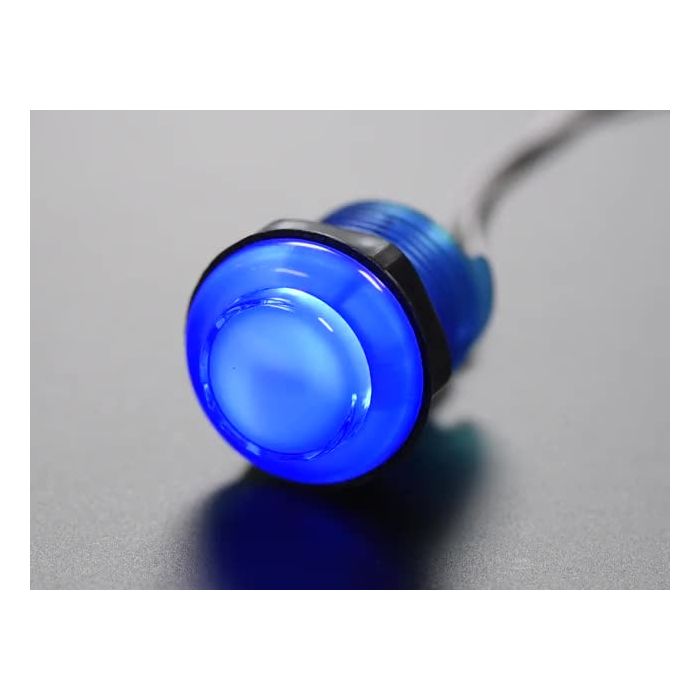 Arcade Button with LED - 30mm Translucent Blue