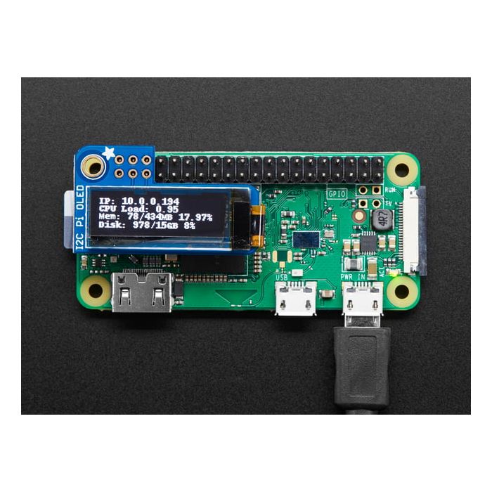 Adafruit PiOLED - 128x32 Monochrome OLED Add-on for Raspberry Pi