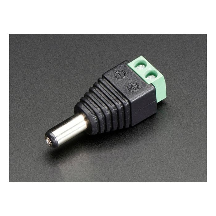 Male DC Power adapter - 2.1mm plug to screw terminal block