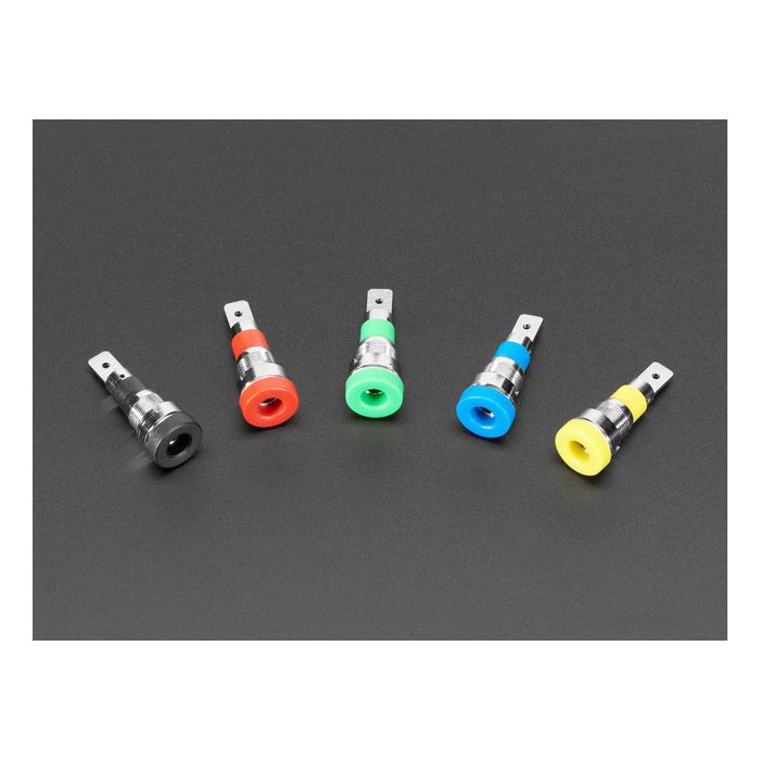 Panel-Mount Banana Jacks 4mm - Pack of 5 Multi-Color