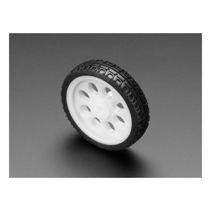 Thin White Wheel for TT DC Gearbox Motors - 65mm Diameter