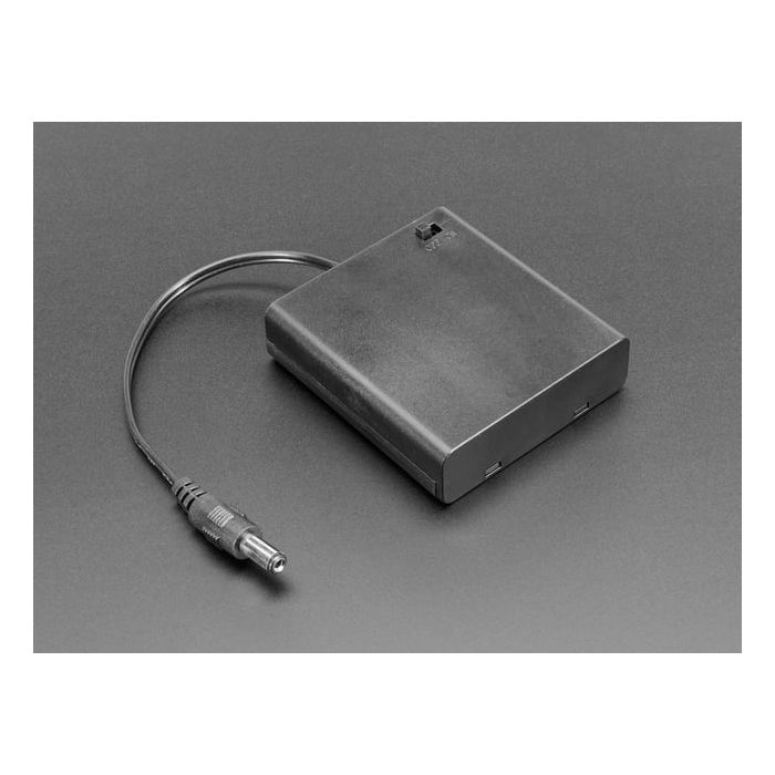 4 x AA Battery Holder with 2.1mm Plug and On/Off Switch