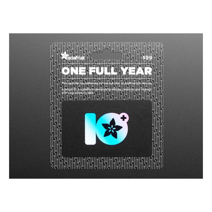 Adafruit IO+ 1 Year Subscription Card