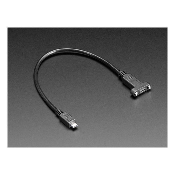 Panel Mount Cable USB C to Micro B Male - 30cm