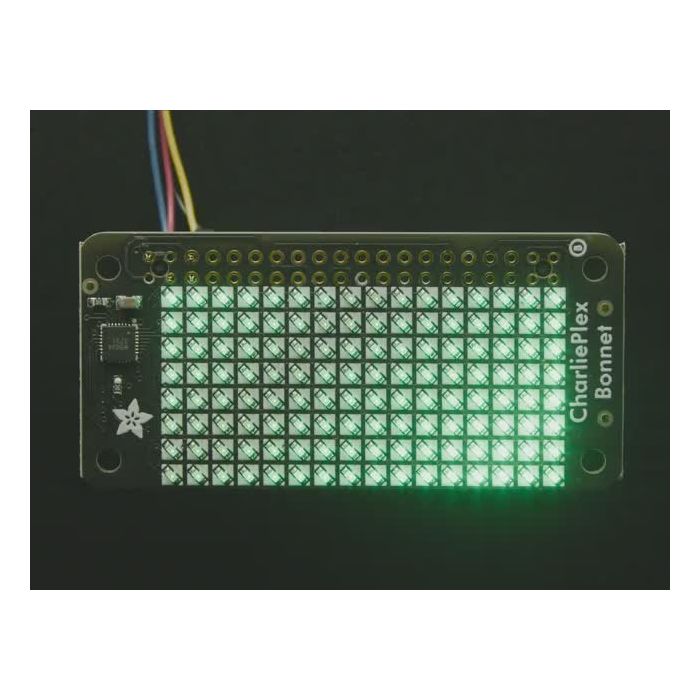 Adafruit CharliePlex LED Matrix Bonnet - 8x16 Green LEDs