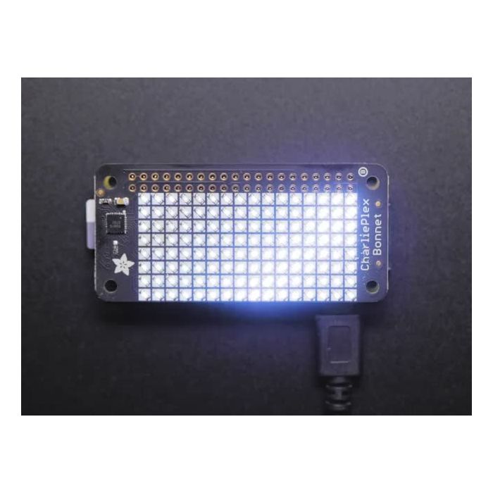 Adafruit CharliePlex LED Matrix Bonnet - 8x16 Cool White LEDs