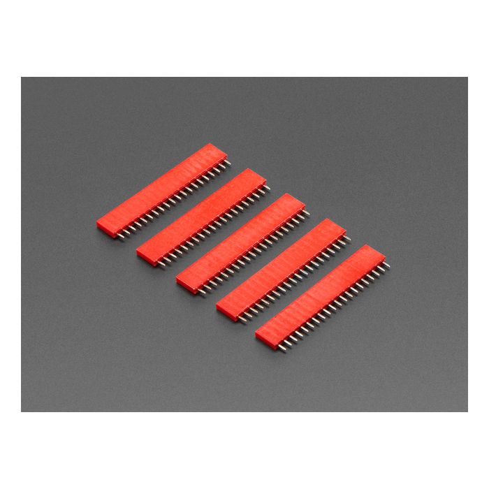 20-pin 0.1" Female Header - Red - 5 pack