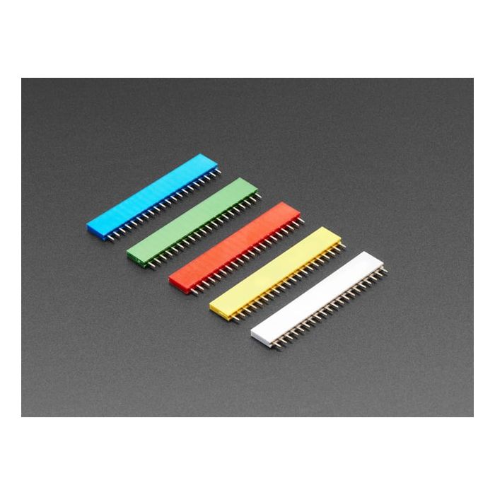 20-pin 0.1" Female Headers - Rainbow Color Mix - 5 pack