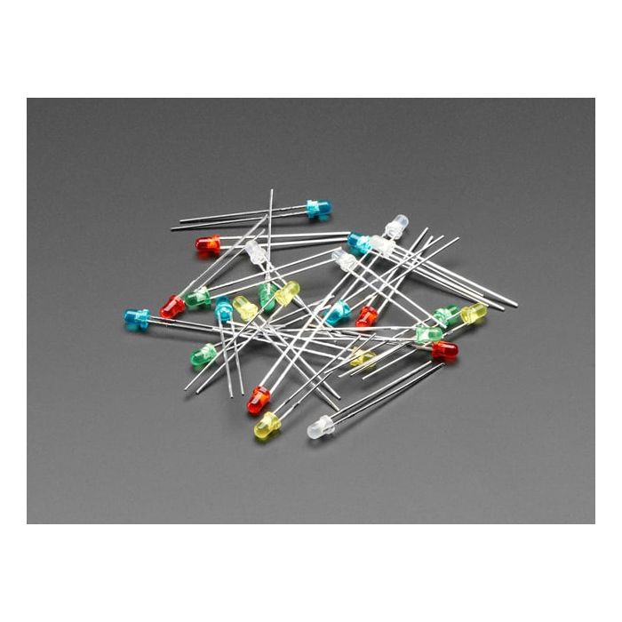 Diffused 3mm LED Pack - 5 LEDs each in 5 Colors - 25 Pack
