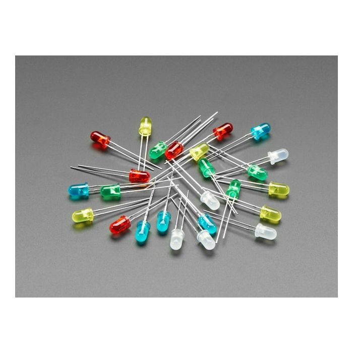Diffused 5mm LED Pack - 5 LEDs each in 5 Colors - 25 Pack