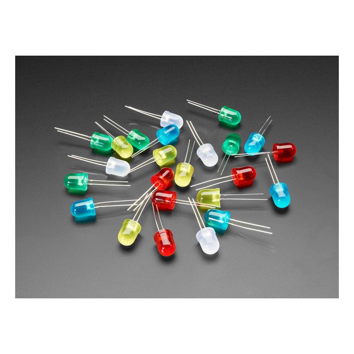 Diffused 10mm LED Pack - 5 LEDs each in 5 Colors - 25 Pack